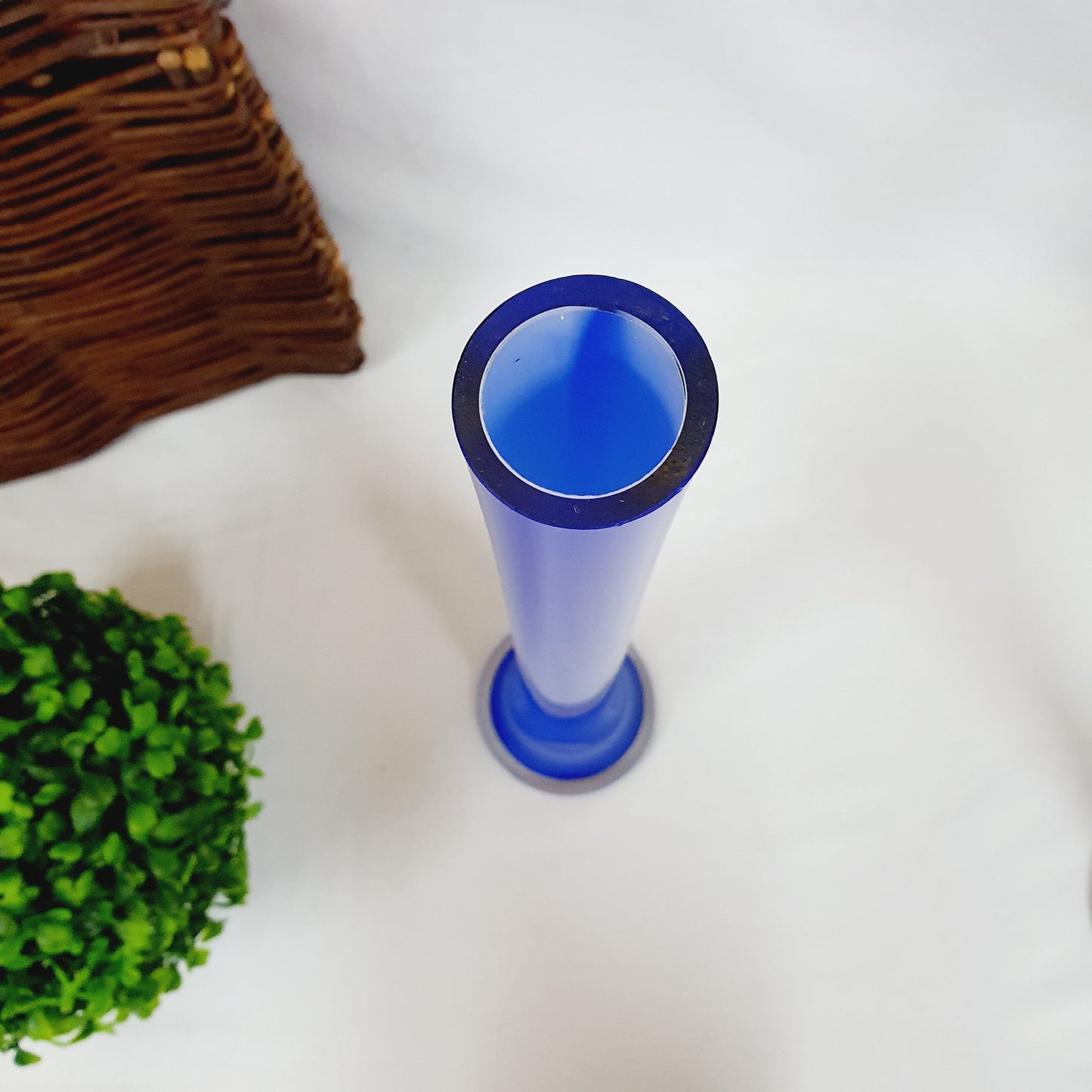 Vase / Soliflore bleu vintage en verre