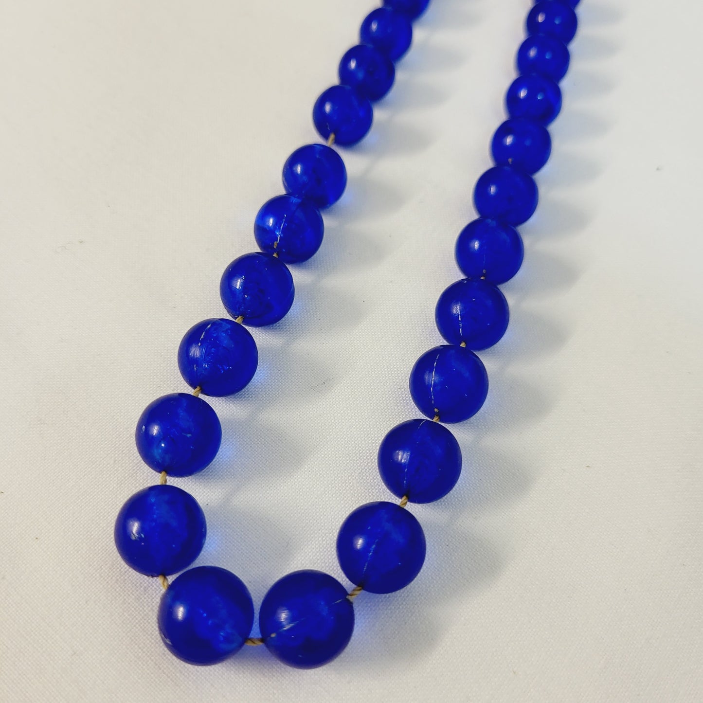 Collier perles bleu