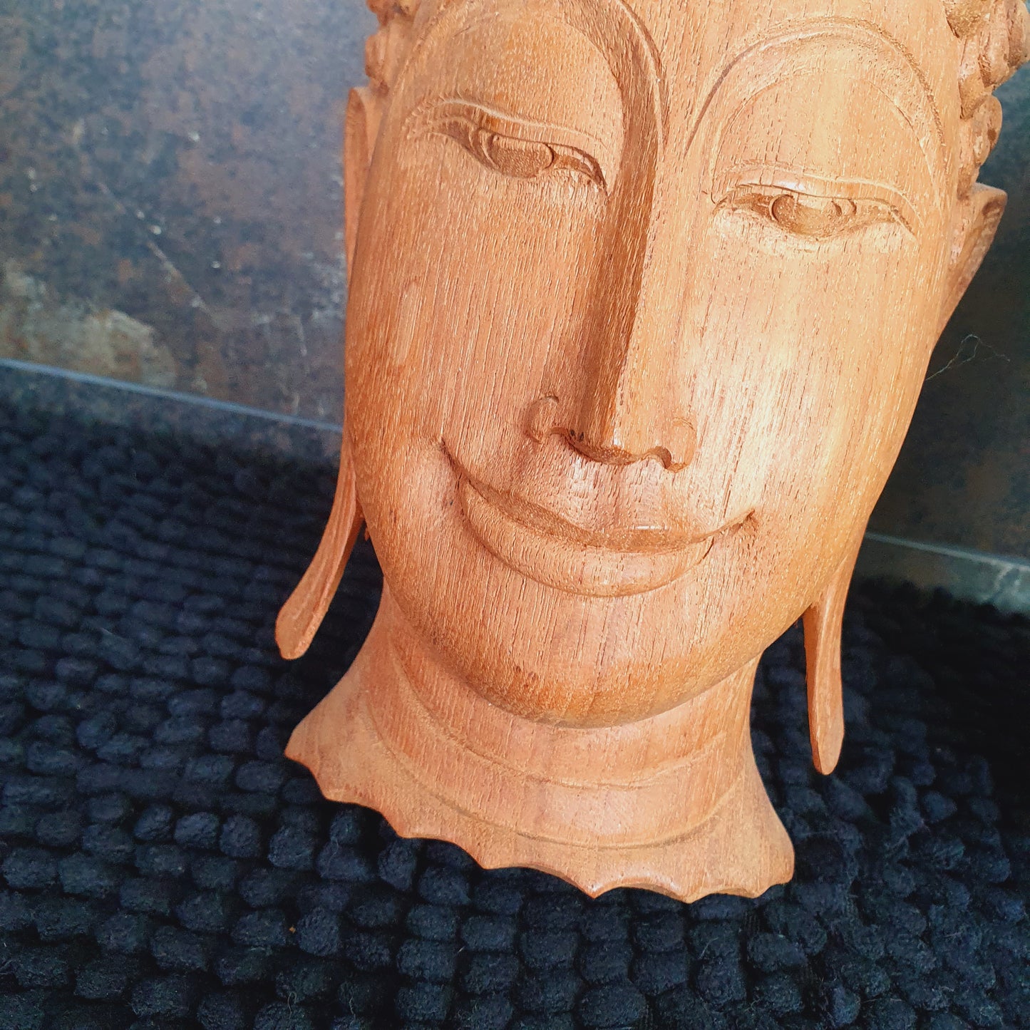 Tête de Bouddha Sculpture bois