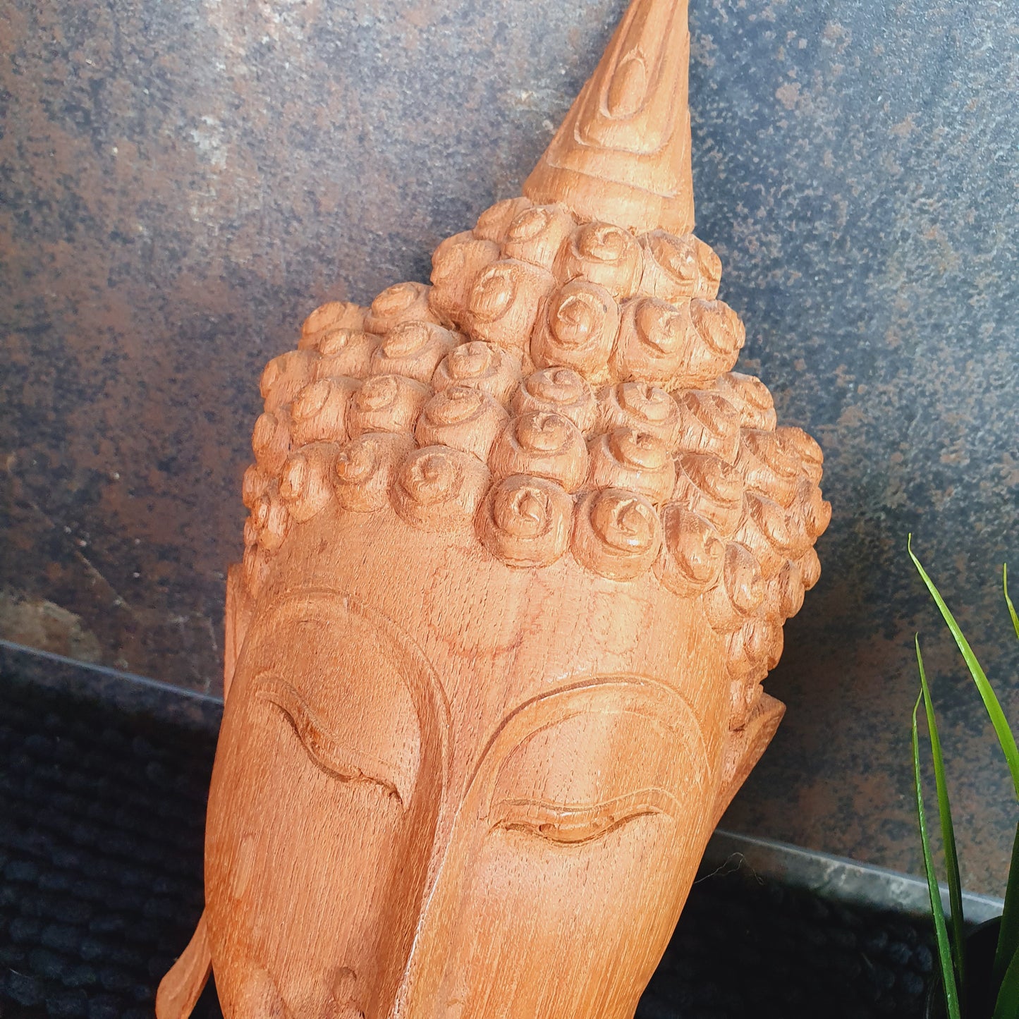 Tête de Bouddha Sculpture bois