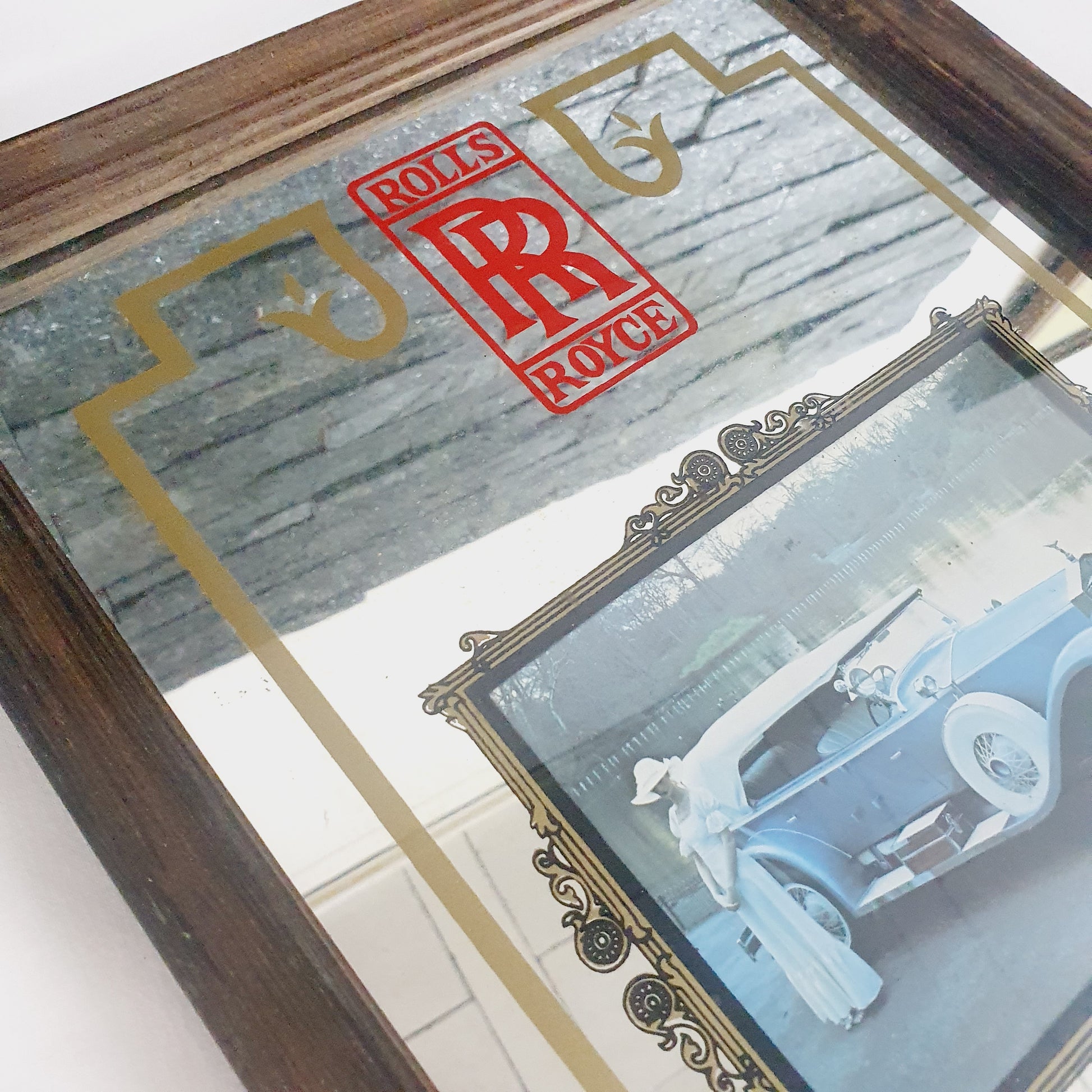 Miroir illustration rolls royce ancienne voiture