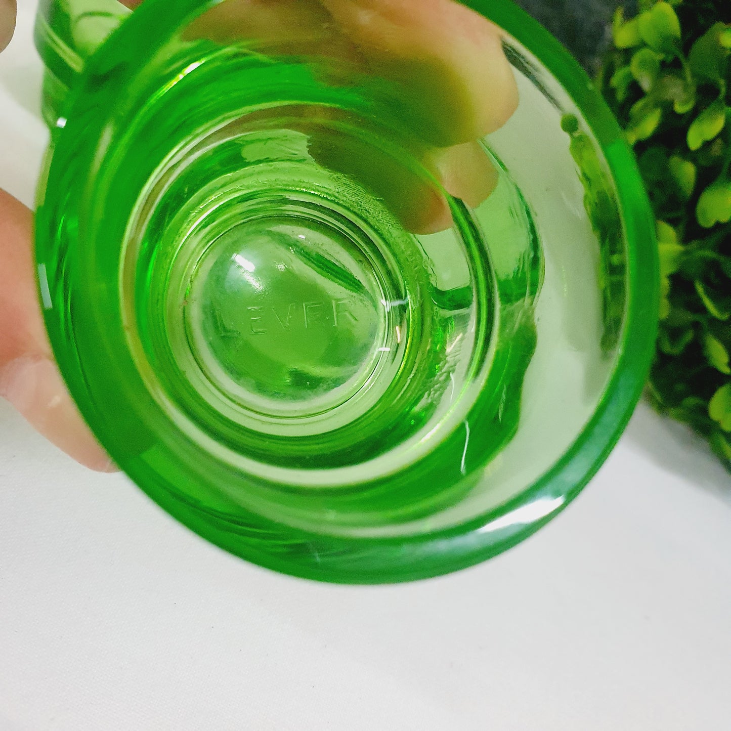 3 verres LEVER vintage vert